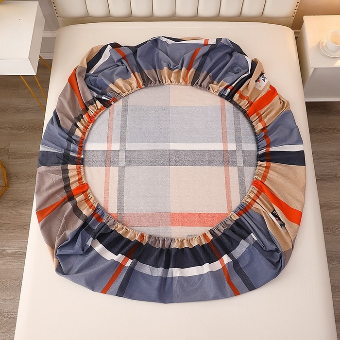 91家纺网 家纺一手货源 找家纺 晶缦家纺 2024新款典雅系-全棉活性磨毛多规格单品床笠 铂金时代灰