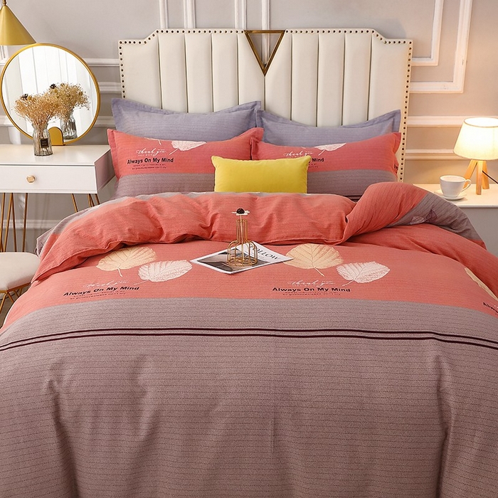 91家纺网 家纺一手货源 找家纺 晶缦家纺 2024新款典雅系-全棉活性磨毛多规格单品被套 漫步时光豆沙