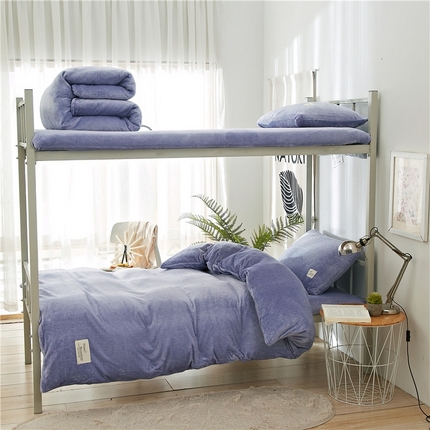 91家纺网 家纺一手货源 找家纺 （总）爱港家纺 2024新款牛奶绒法兰绒加厚保暖三件套床笠床单款