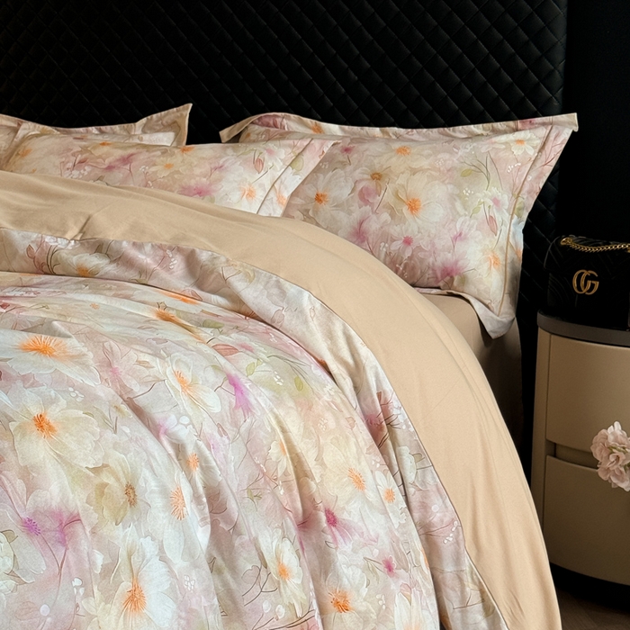 91家纺网 家纺一手货源 找家纺 涵宸家纺 2024新款全棉磨毛数码印花四件套 花季少女