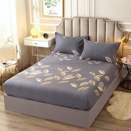 晶缦家纺 2024新款典雅系-全棉活性磨毛多规格单品床笠 自由风-灰