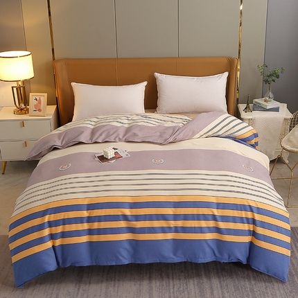 晶缦家纺 2024新款典雅系-全棉活性磨毛多规格单品被套 觅彩