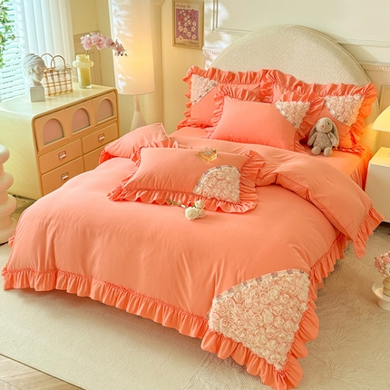 91家纺网 家纺一手货源 找家纺 （总）芭比蔓家纺 2024新款亲肤磨毛四件套-玫瑰庄园