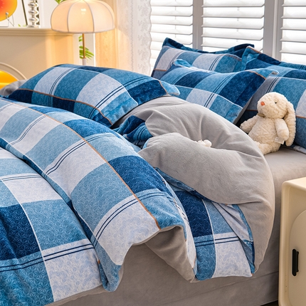 91家纺网 家纺一手货源 找家纺 （总）斯尔顿 2025新款230g小清新高克重牛奶绒四件套