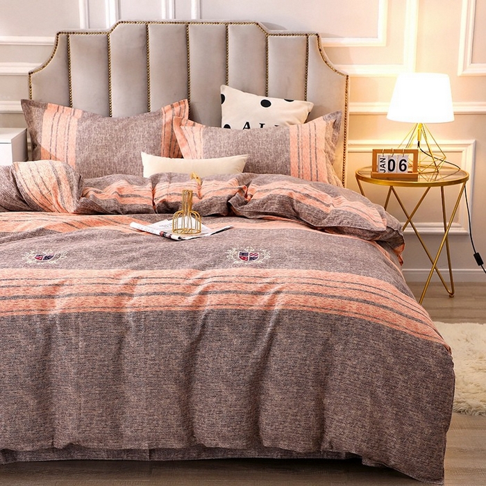 91家纺网 家纺一手货源 找家纺 晶缦家纺 2024新款典雅系-全棉活性磨毛多规格四件套 路易时尚-灰