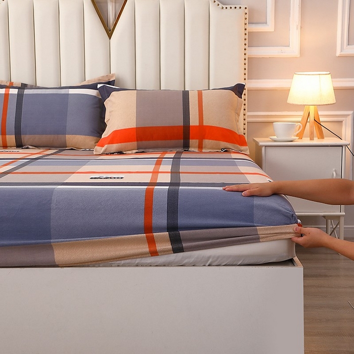 91家纺网 家纺一手货源 找家纺 晶缦家纺 2024新款典雅系-全棉活性磨毛多规格单品床笠 铂金时代灰