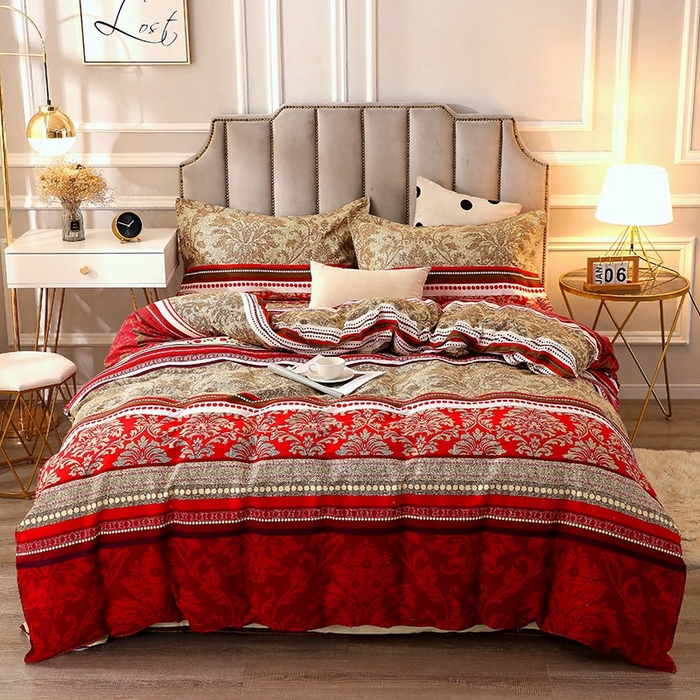 91家纺网 家纺一手货源 找家纺 晶缦家纺 2024新款典雅系-全棉活性磨毛多规格四件套 唐之韵