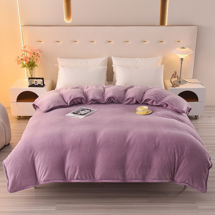 好眠好梦家纺 2024新款牛奶绒纯色单被套 优雅紫