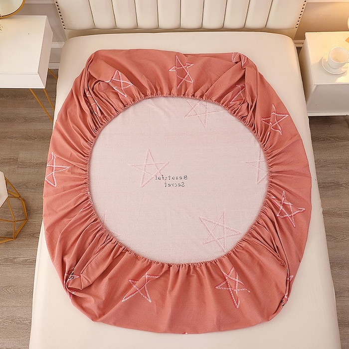 91家纺网 家纺一手货源 找家纺 晶缦家纺 2024新款典雅系-全棉活性磨毛多规格单品床笠 未来之星粉