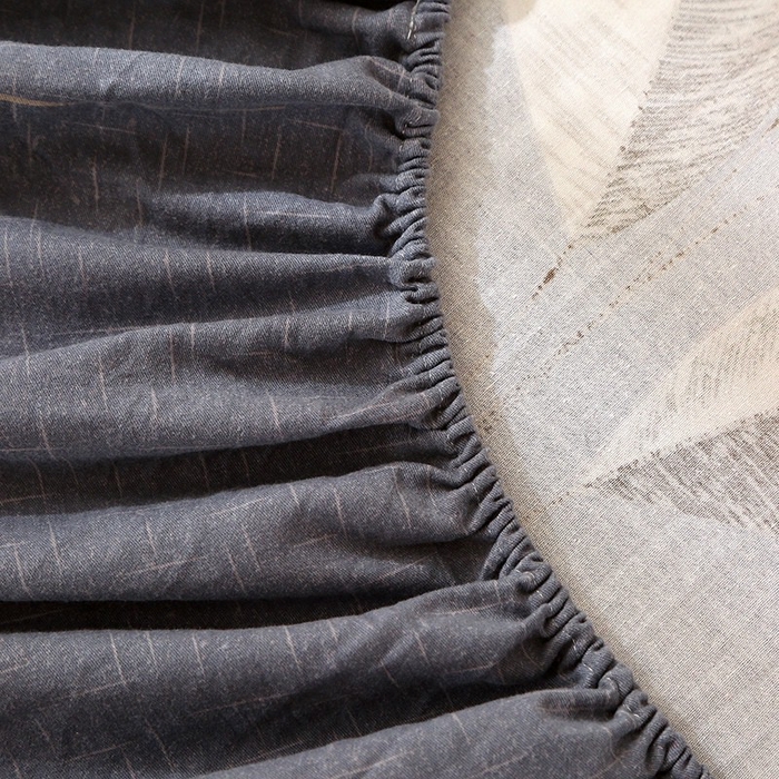 91家纺网 家纺一手货源 找家纺 晶缦家纺 2024新款典雅系-全棉活性磨毛多规格单品床笠 自由风-灰