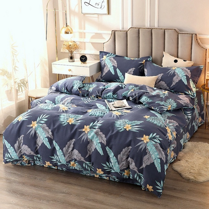 91家纺网 家纺一手货源 找家纺 晶缦家纺 2024新款典雅系-全棉活性磨毛多规格四件套 热带罗林