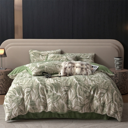 91家纺网 家纺一手货源 找家纺 （总）优贝家纺 2025新款獭兔毛绒兔兔绒轻奢立体雕花绒牛奶绒四件套