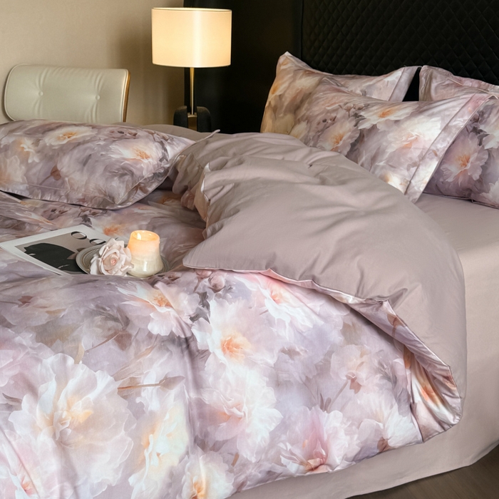 91家纺网 家纺一手货源 找家纺 涵宸家纺 2024新款全棉磨毛数码印花四件套 花期