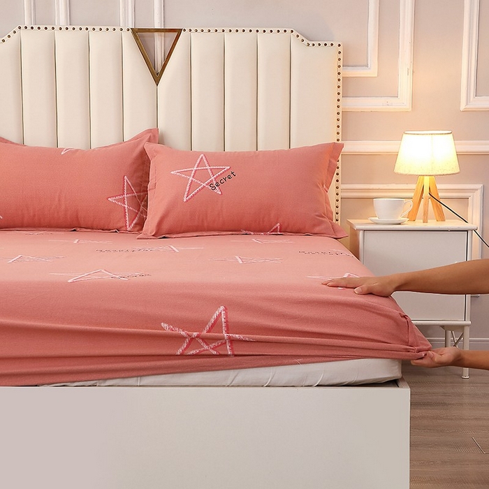 91家纺网 家纺一手货源 找家纺 晶缦家纺 2024新款典雅系-全棉活性磨毛多规格单品床笠 未来之星粉