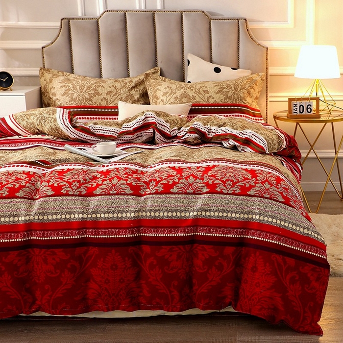 91家纺网 家纺一手货源 找家纺 晶缦家纺 2024新款典雅系-全棉活性磨毛多规格四件套 唐之韵