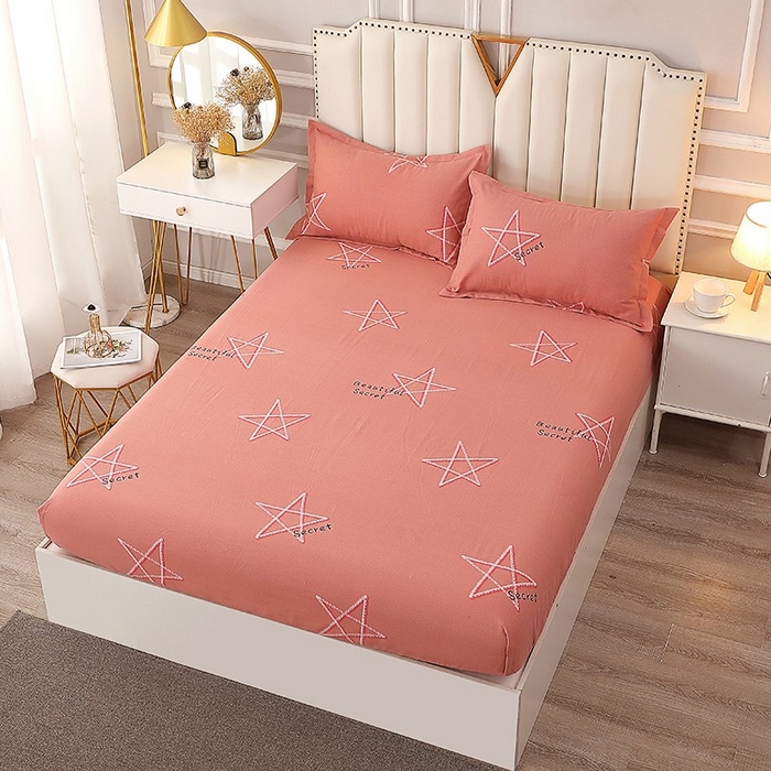 91家纺网 家纺一手货源 找家纺 晶缦家纺 2024新款典雅系-全棉活性磨毛多规格单品床笠 未来之星粉