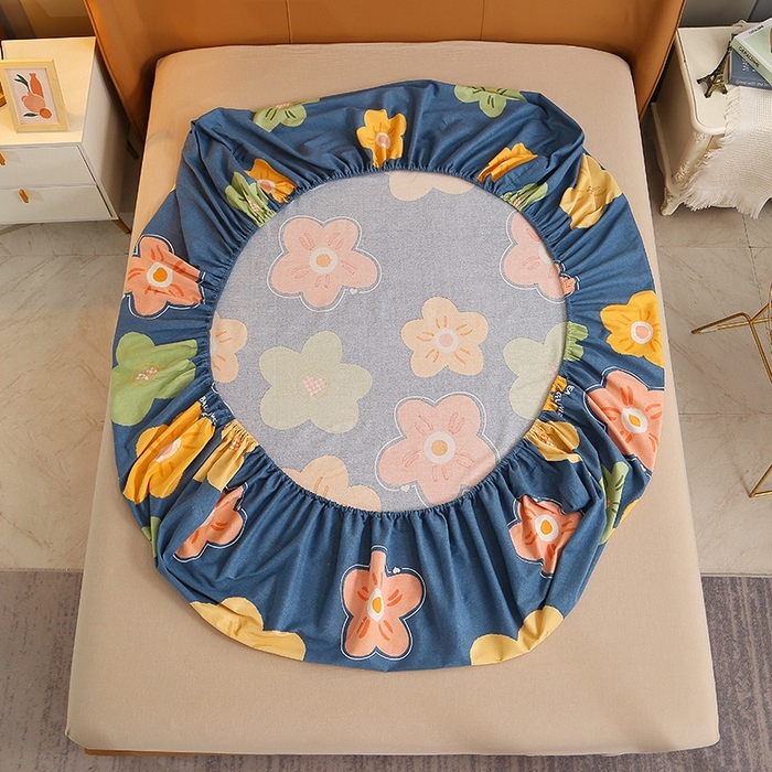 91家纺网 家纺一手货源 找家纺 晶缦家纺 2024新款典雅系-全棉活性磨毛多规格单品床笠 炫彩佳人蓝