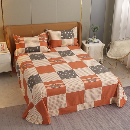 晶缦家纺 2024新款典雅系-全棉活性磨毛多规格单品床单 千鸟格