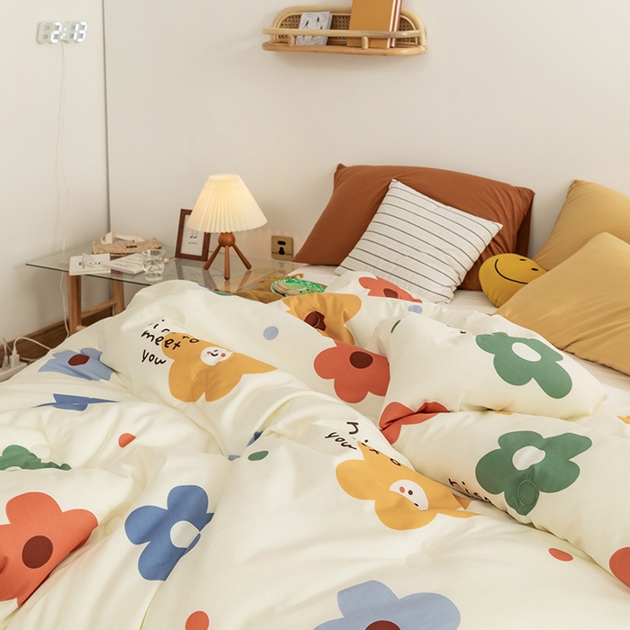 91家纺网 家纺一手货源 找家纺 莱福仕家纺 2024新款全棉13070四季被冬被被子被芯 太阳花