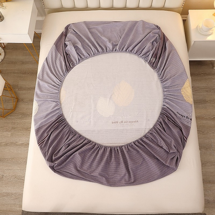 91家纺网 家纺一手货源 找家纺 晶缦家纺 2024新款典雅系-全棉活性磨毛多规格单品床笠 漫步时光灰