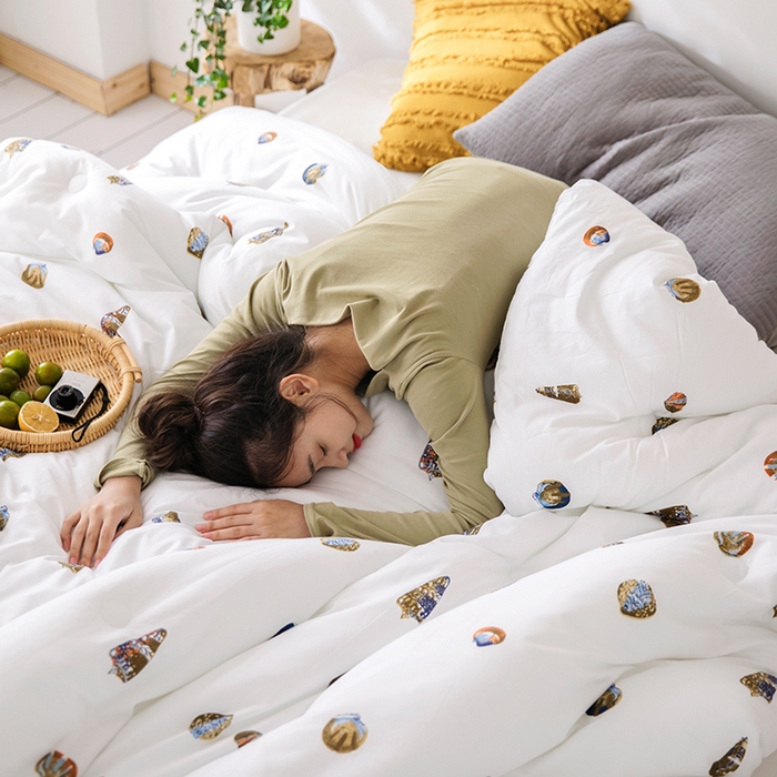 91家纺网 家纺一手货源 找家纺 莱福仕家纺 2024新款全棉13070四季被冬被被子被芯 贝壳情缘