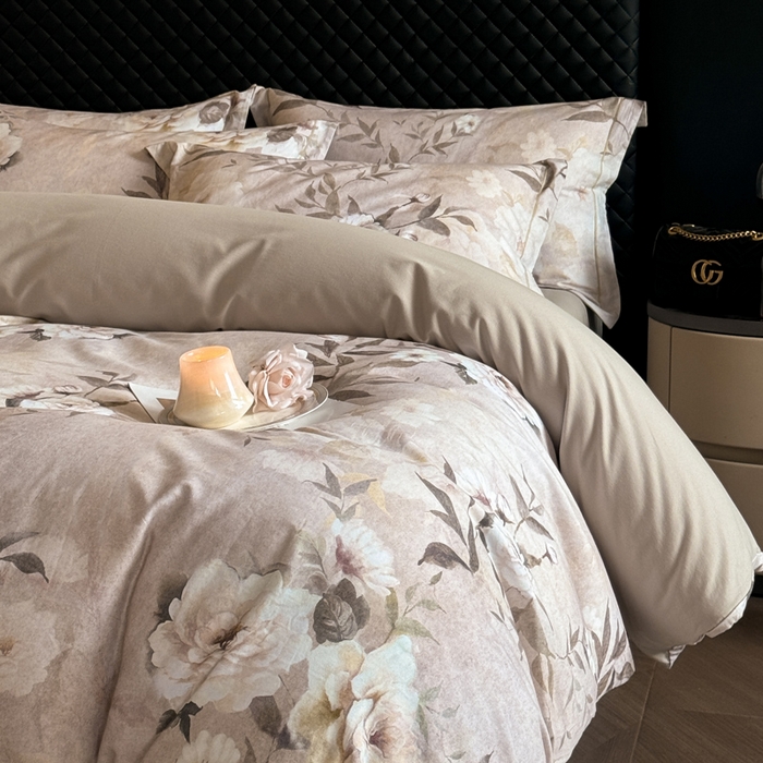 91家纺网 家纺一手货源 找家纺 涵宸家纺 2024新款全棉磨毛数码印花四件套 米莉亚-米