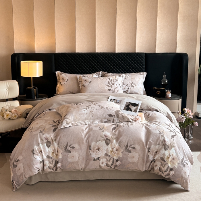 91家纺网 家纺一手货源 找家纺 涵宸家纺 2024新款全棉磨毛数码印花四件套 米莉亚-米