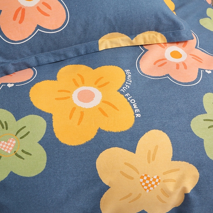 91家纺网 家纺一手货源 找家纺 晶缦家纺 2024新款典雅系-全棉活性磨毛多规格四件套 炫彩佳人蓝