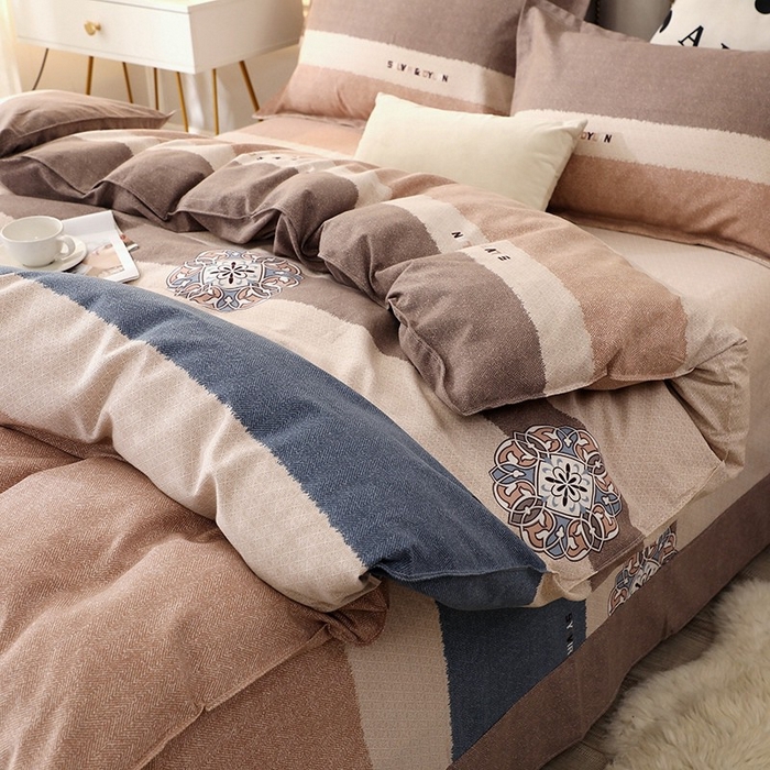 91家纺网 家纺一手货源 找家纺 晶缦家纺 2024新款典雅系-全棉活性磨毛多规格四件套 眷恋