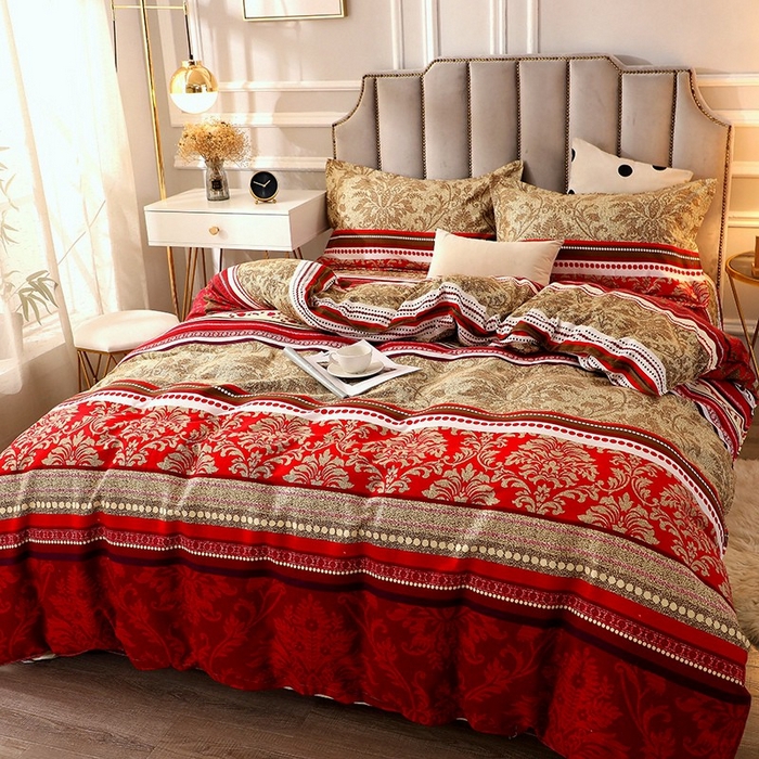 91家纺网 家纺一手货源 找家纺 晶缦家纺 2024新款典雅系-全棉活性磨毛多规格四件套 唐之韵