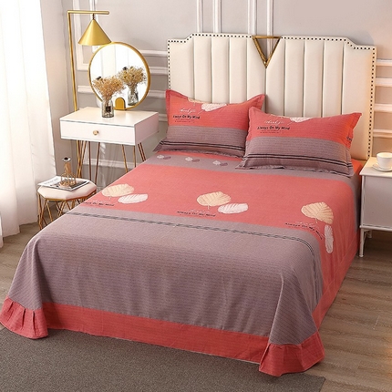 晶缦家纺 2024新款典雅系-全棉活性磨毛多规格单品床单 漫步时光豆沙