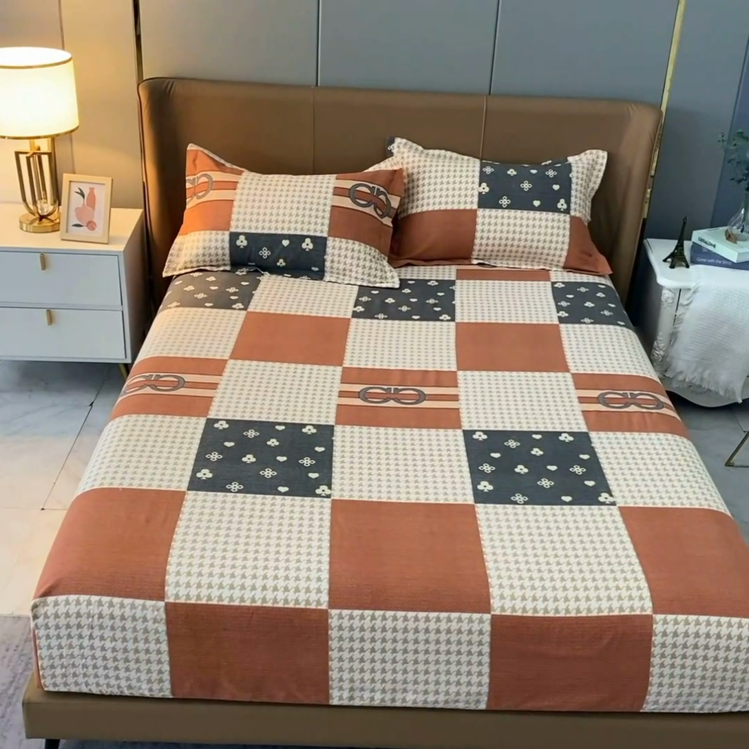 91家纺网 家纺一手货源 找家纺 晶缦家纺 2024新款典雅系-全棉活性磨毛多规格单品床笠 千鸟格