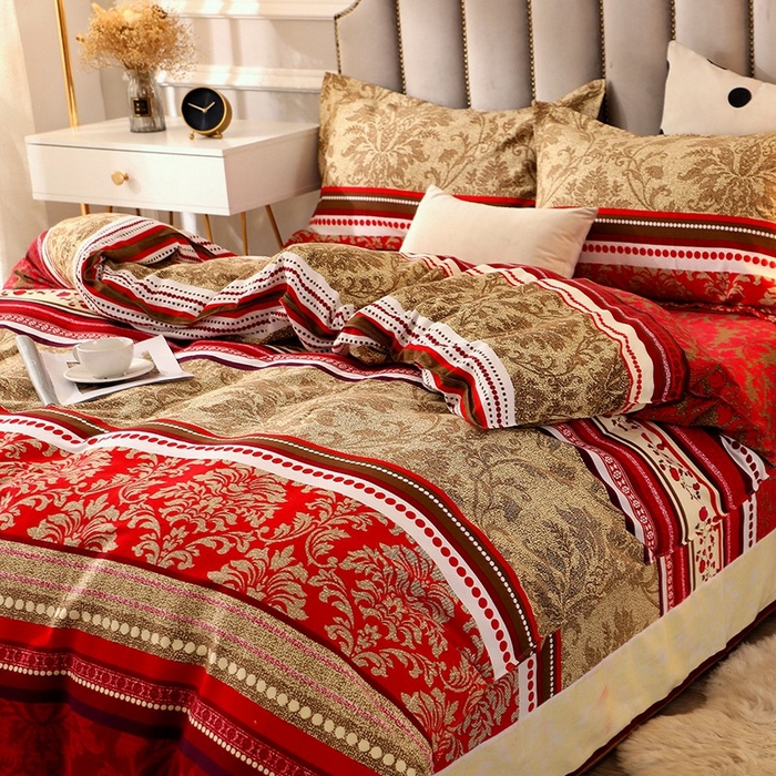 91家纺网 家纺一手货源 找家纺 晶缦家纺 2024新款典雅系-全棉活性磨毛多规格四件套 唐之韵