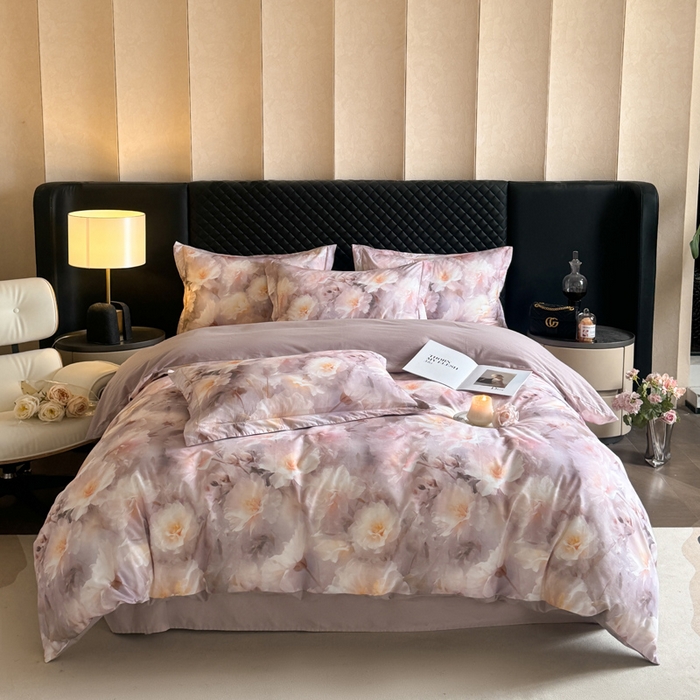 91家纺网 家纺一手货源 找家纺 涵宸家纺 2024新款全棉磨毛数码印花四件套 花期