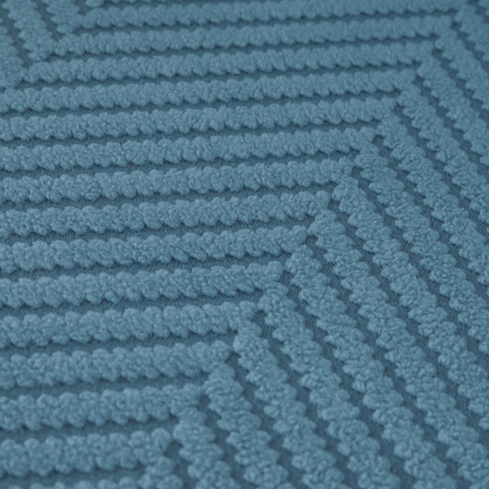 91家纺网 家纺一手货源 找家纺 千彤沙发垫 2024新款拉华绒人字纹系列裙边椅子套 裙边-人字纹-水蓝