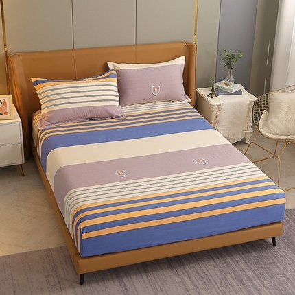 晶缦家纺 2024新款典雅系-全棉活性磨毛多规格单品床笠 觅彩