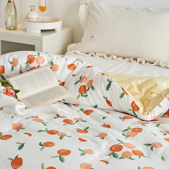 91家纺网 家纺一手货源 找家纺 莱福仕家纺 2024新款全棉13070四季被冬被被子被芯 硕果