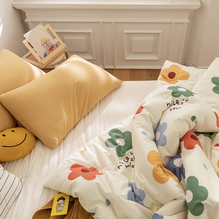 91家纺网 家纺一手货源 找家纺 莱福仕家纺 2024新款全棉13070四季被冬被被子被芯 太阳花