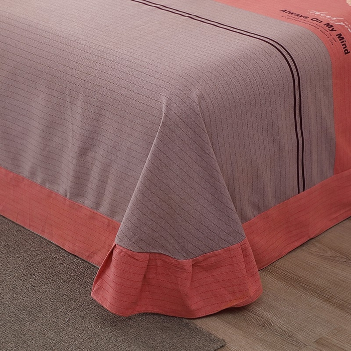 91家纺网 家纺一手货源 找家纺 晶缦家纺 2024新款典雅系-全棉活性磨毛多规格单品床单 漫步时光豆沙