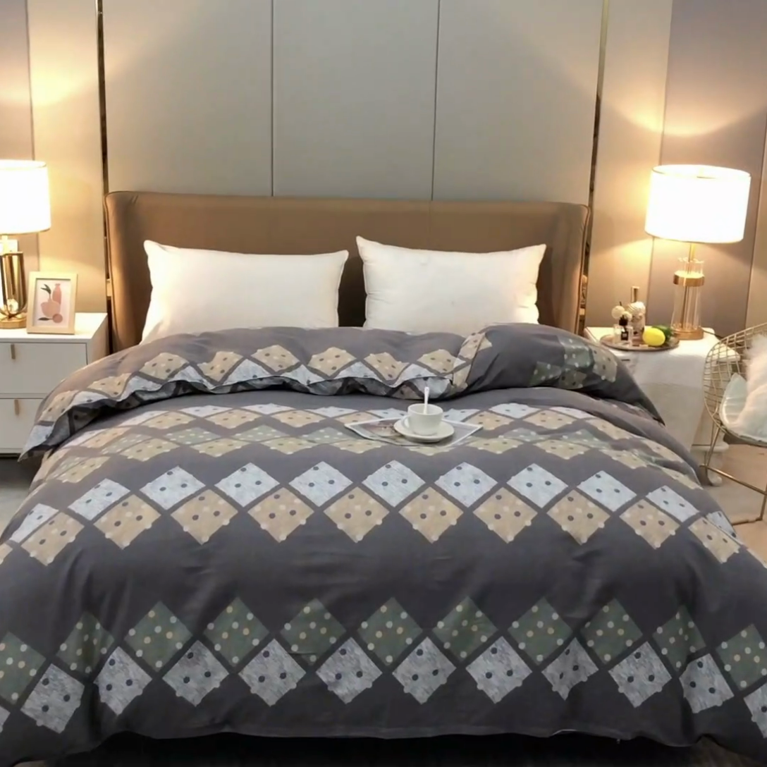 91家纺网 家纺一手货源 找家纺 晶缦家纺 2024新款典雅系-全棉活性磨毛多规格单品被套 寻梦