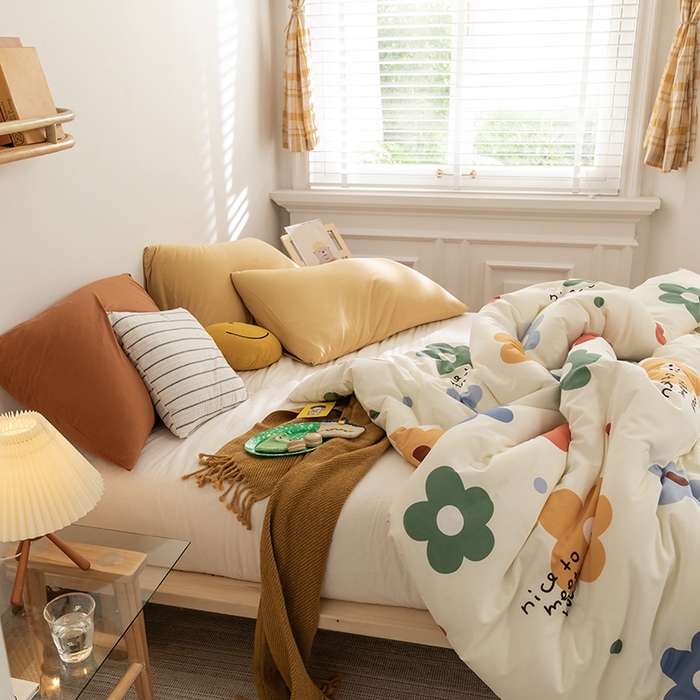 91家纺网 家纺一手货源 找家纺 莱福仕家纺 2024新款全棉13070四季被冬被被子被芯 太阳花