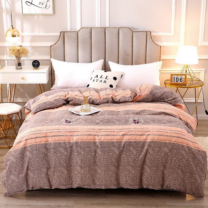 91家纺网 家纺一手货源 找家纺 晶缦家纺 2024新款典雅系-全棉活性磨毛多规格单品被套 路易时尚-灰