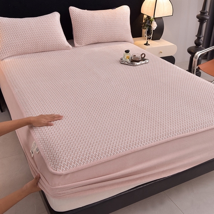 91家纺网 家纺一手货源 找家纺 （总）好眠好梦家纺 2024新款色织提花牛奶绒单床笠