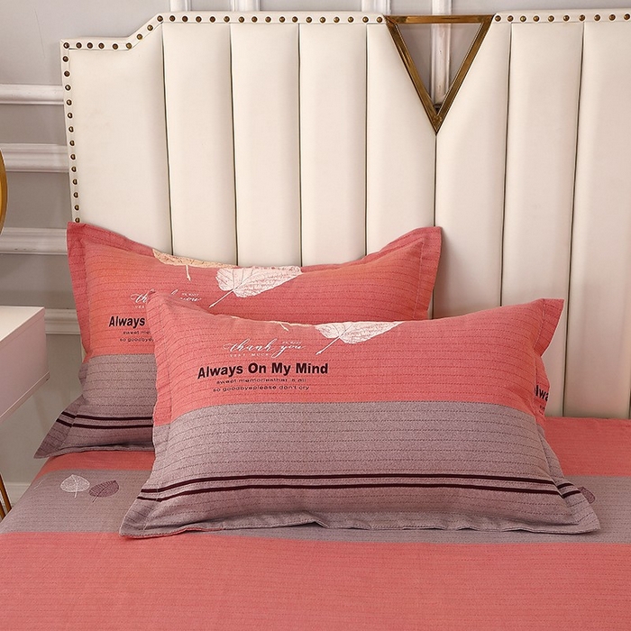 91家纺网 家纺一手货源 找家纺 晶缦家纺 2024新款典雅系-全棉活性磨毛多规格单品枕套 漫步时光豆沙