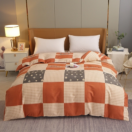 晶缦家纺 2024新款典雅系-全棉活性磨毛多规格单品被套 千鸟格