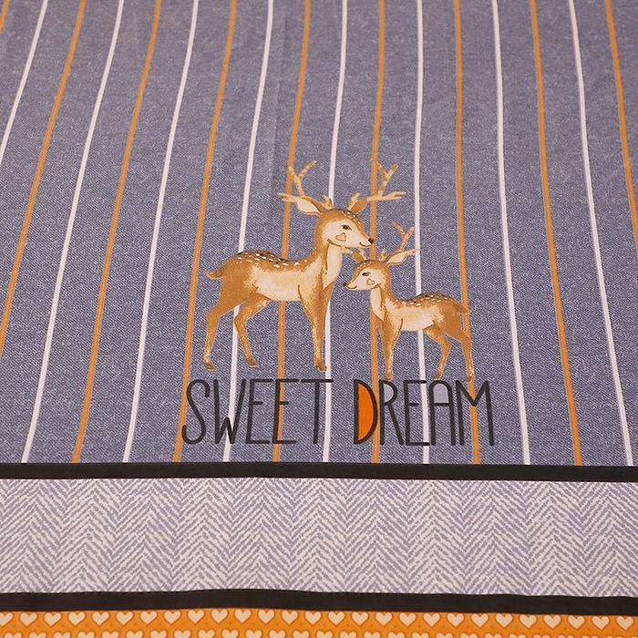 91家纺网 家纺一手货源 找家纺 晶缦家纺 2024新款典雅系-全棉活性磨毛多规格单品床单 一鹿相伴