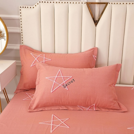 晶缦家纺 2024新款典雅系-全棉活性磨毛多规格单品枕套 未来之星粉
