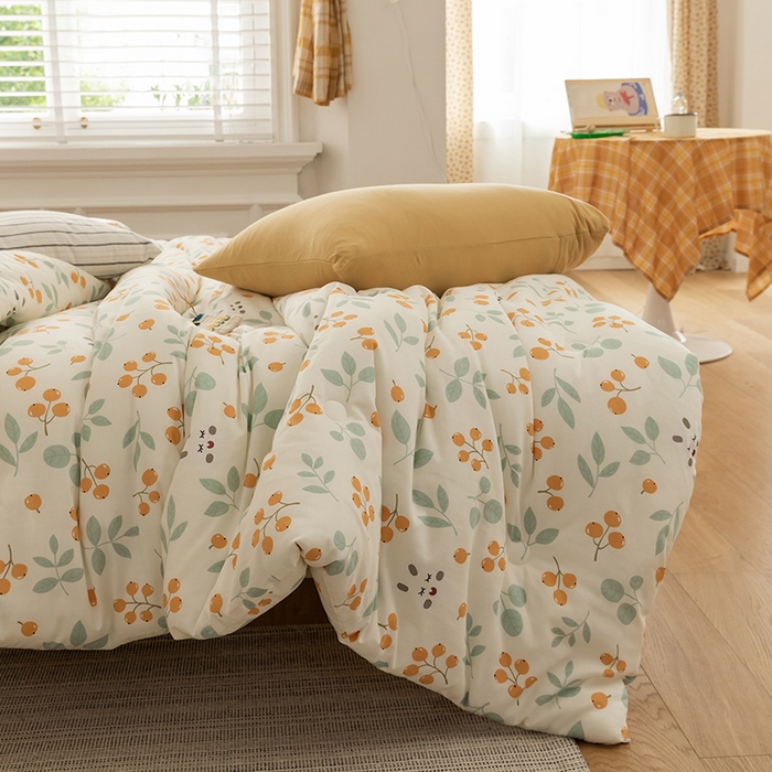 91家纺网 家纺一手货源 找家纺 莱福仕家纺 2024新款全棉13070四季被冬被被子被芯 春华秋实