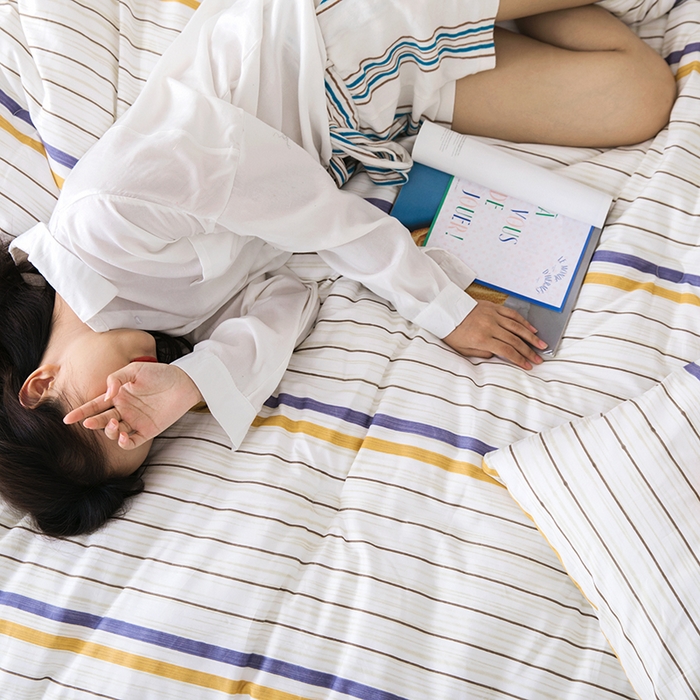 91家纺网 家纺一手货源 找家纺 莱福仕家纺 2024新款全棉13070四季被冬被被子被芯 小时光