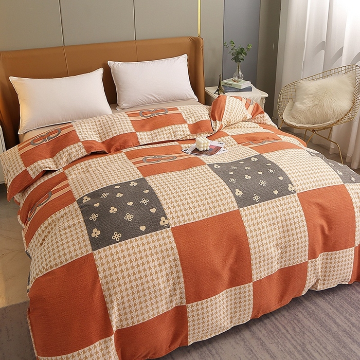 91家纺网 家纺一手货源 找家纺 晶缦家纺 2024新款典雅系-全棉活性磨毛多规格单品被套 千鸟格